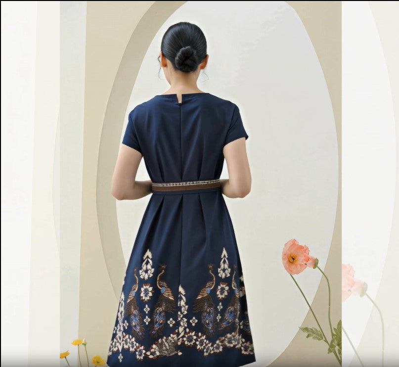 Women's Batik Midi Dress - Ornate Nature