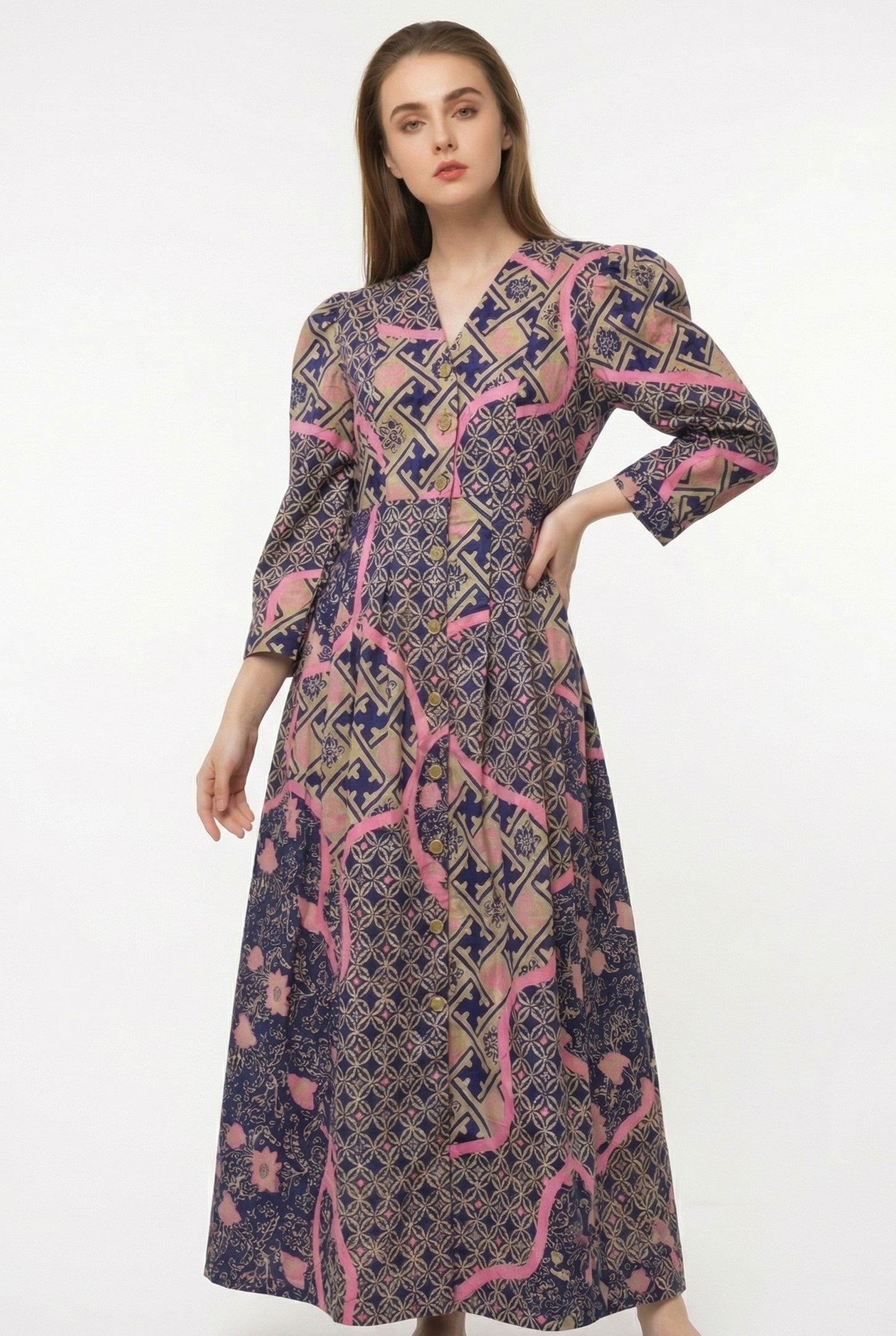 Women's Batik Dress - Artistic Heritage | Batik Australia Beige / S-M Women's Batik Dress - Artistic Heritage | Batik Australia Beige / S-M