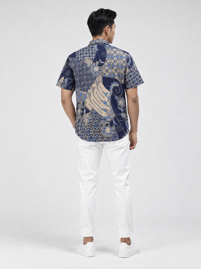 Mens Batik Shirt – Heritage Blossom | Short Sleeves