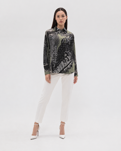 Batik Asymmetric Shirt – Verdant Grove