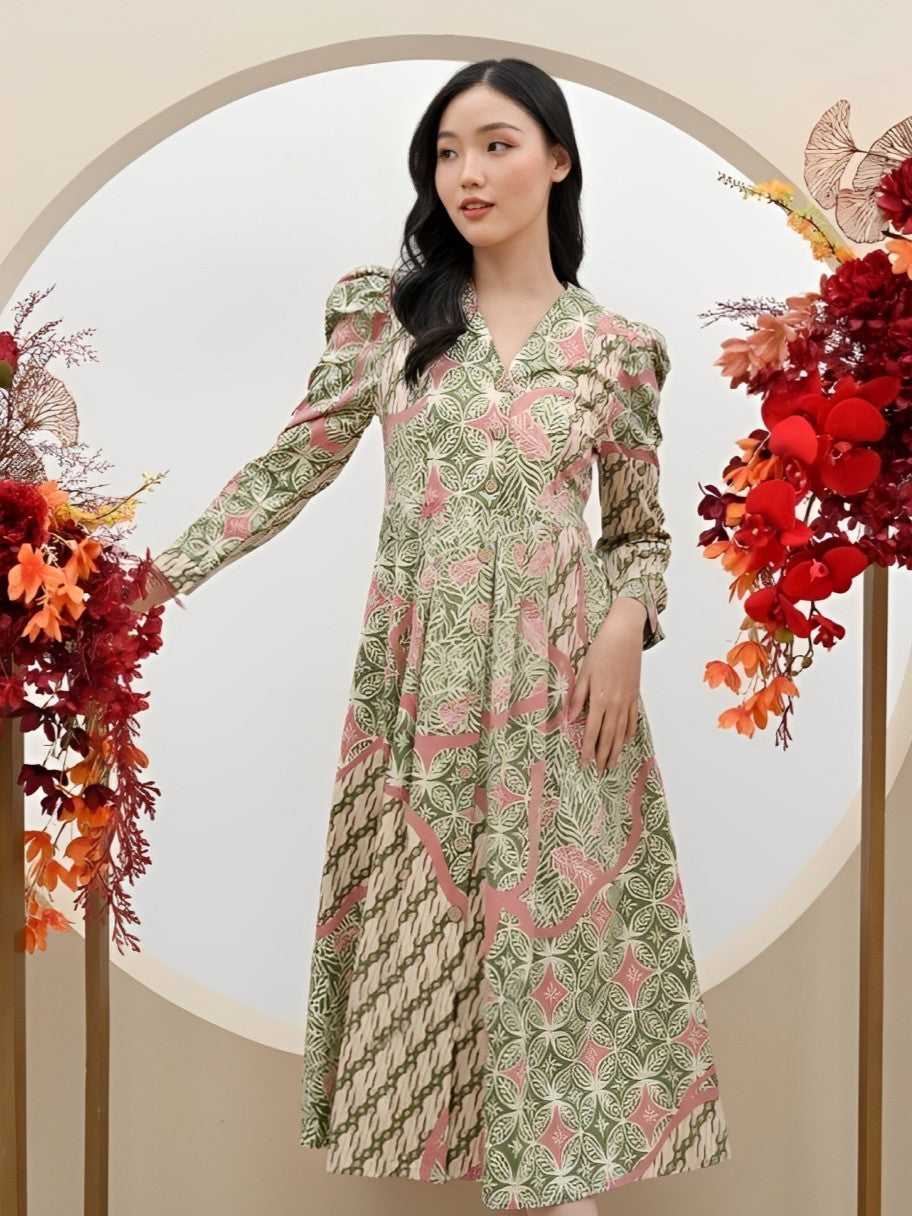 Women's Batik Midi Dress - Artistic Heritage