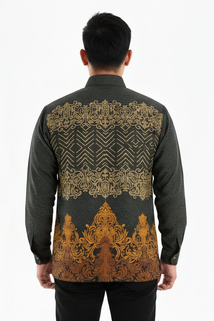 Men’s Batik Shirt – Golden Aegis Long Sleeves 3