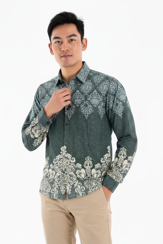 Men’s Batik Shirt – Jade Sovereign | Long Sleeves 2