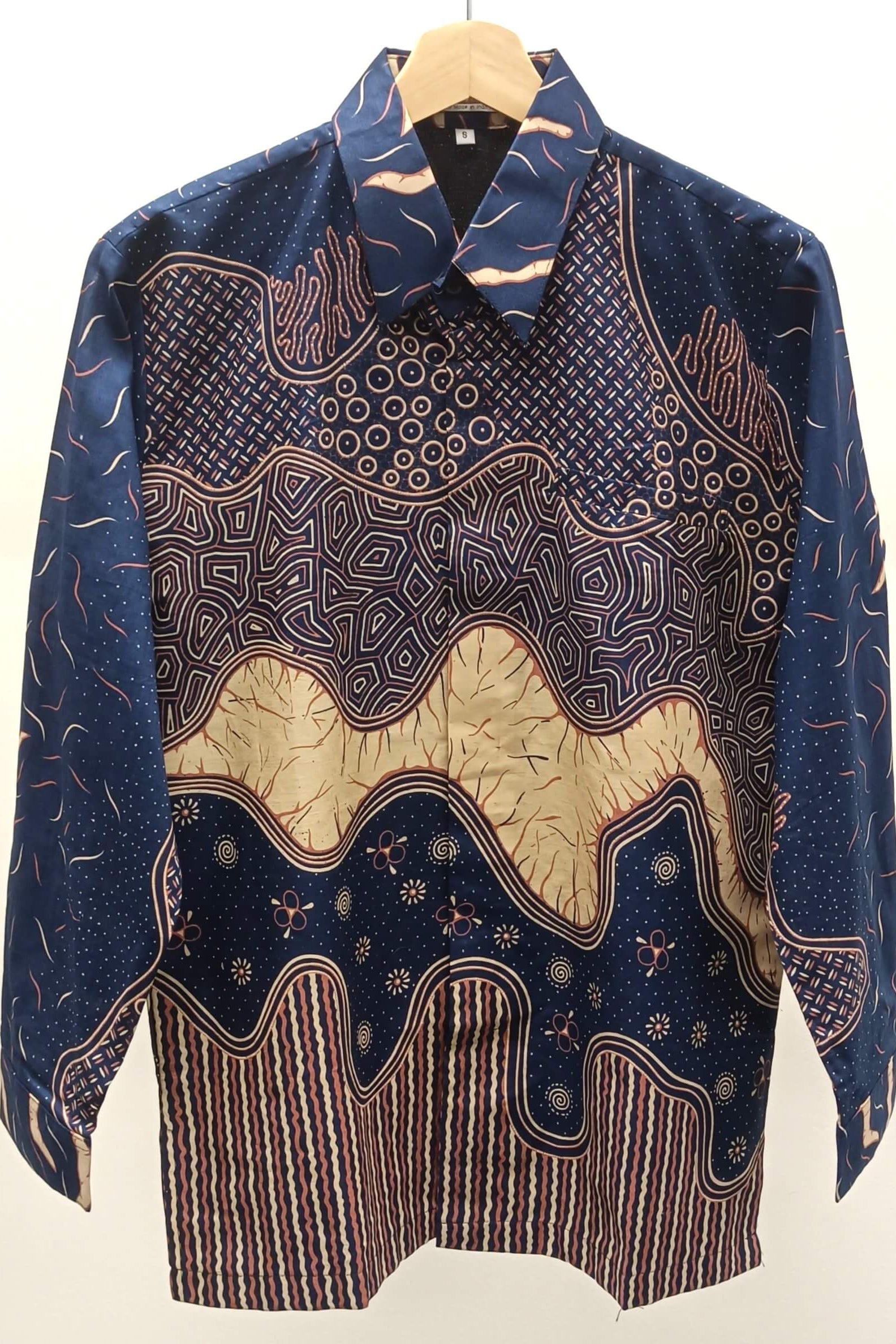 Men's Batik Shirt - Midnight Earth | Long Sleeves