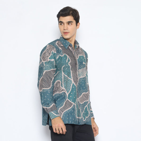 Men's Batik Shirt - Oceanic Flow | Long Sleeves