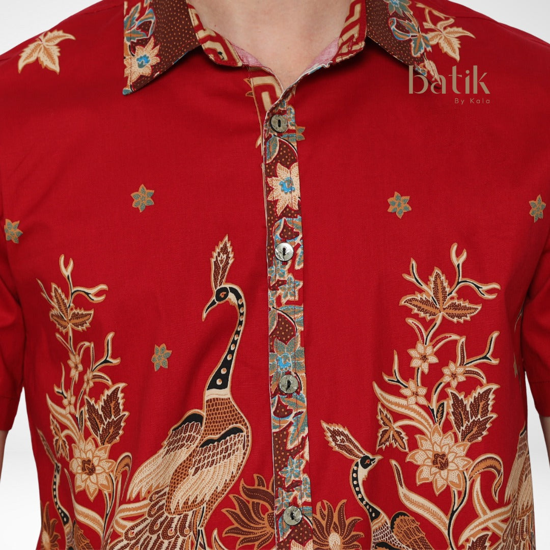 Men's Batik Shirt - Phoenix Prosperity | Short Sleeves 3