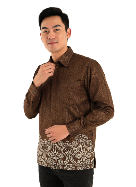 Men’s Batik Shirt – Bronze Laurel | Long Sleeves