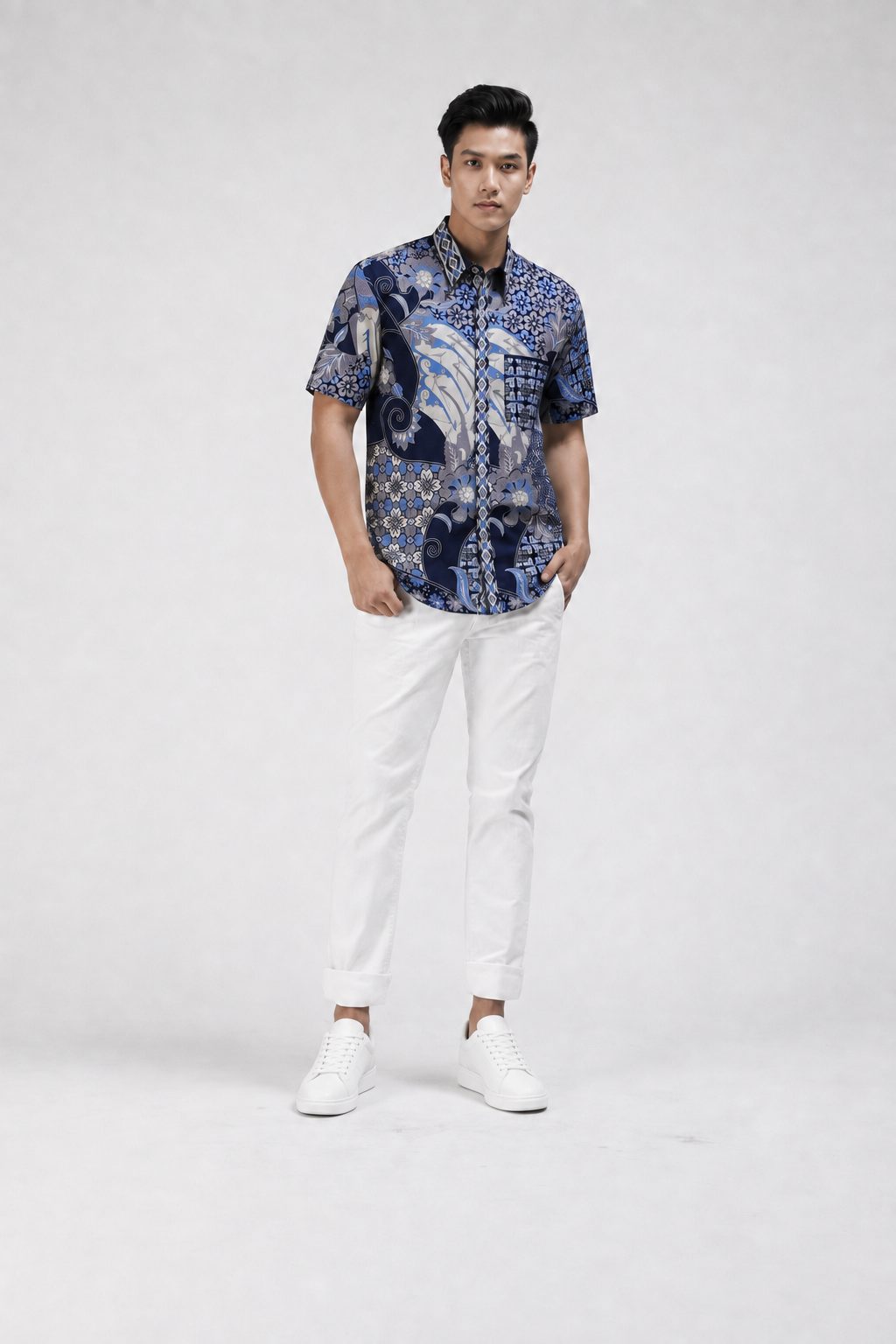 Mens Batik Shirt Short Sleeves – Heritage Blossom