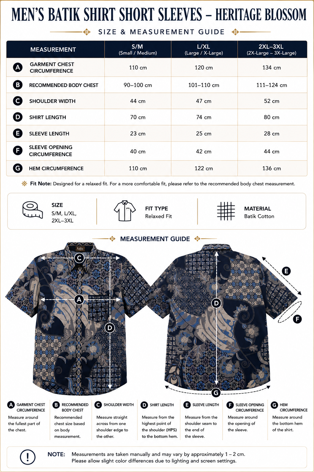 Mens Batik Shirt – Heritage Blossom | Short Sleeves