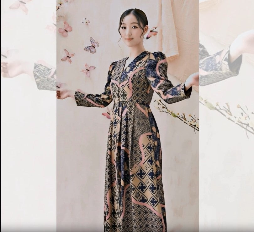 Women's Batik Midi Dress - Artistic Heritage