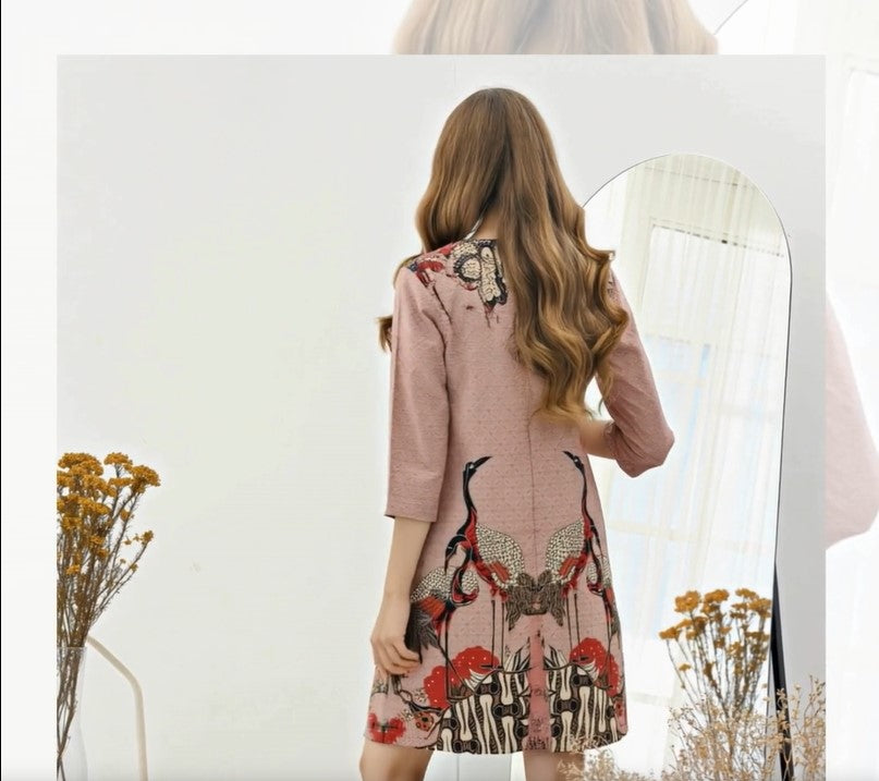 Women's Batik Kimono Dress - Enchanting Red