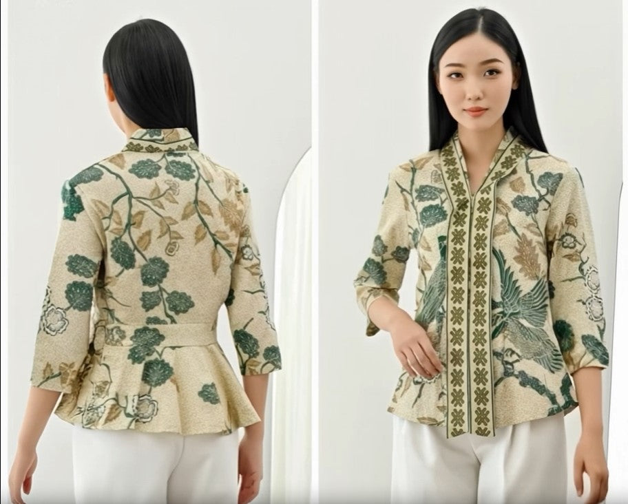 Women's Batik Kebaya - Peony Bird Paradise