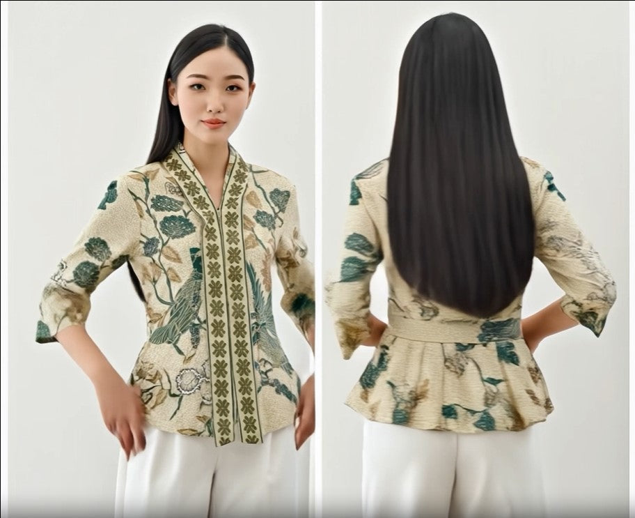 Women's Batik Kebaya - Peony Bird Paradise