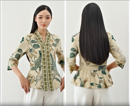 Women's Batik Kebaya - Peony Bird Paradise