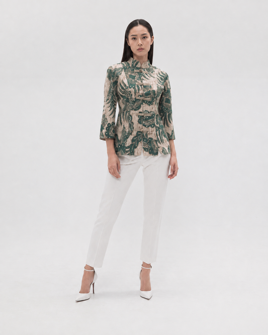 Women’s Batik Tang Suit – Prosperity in Bloom | Green