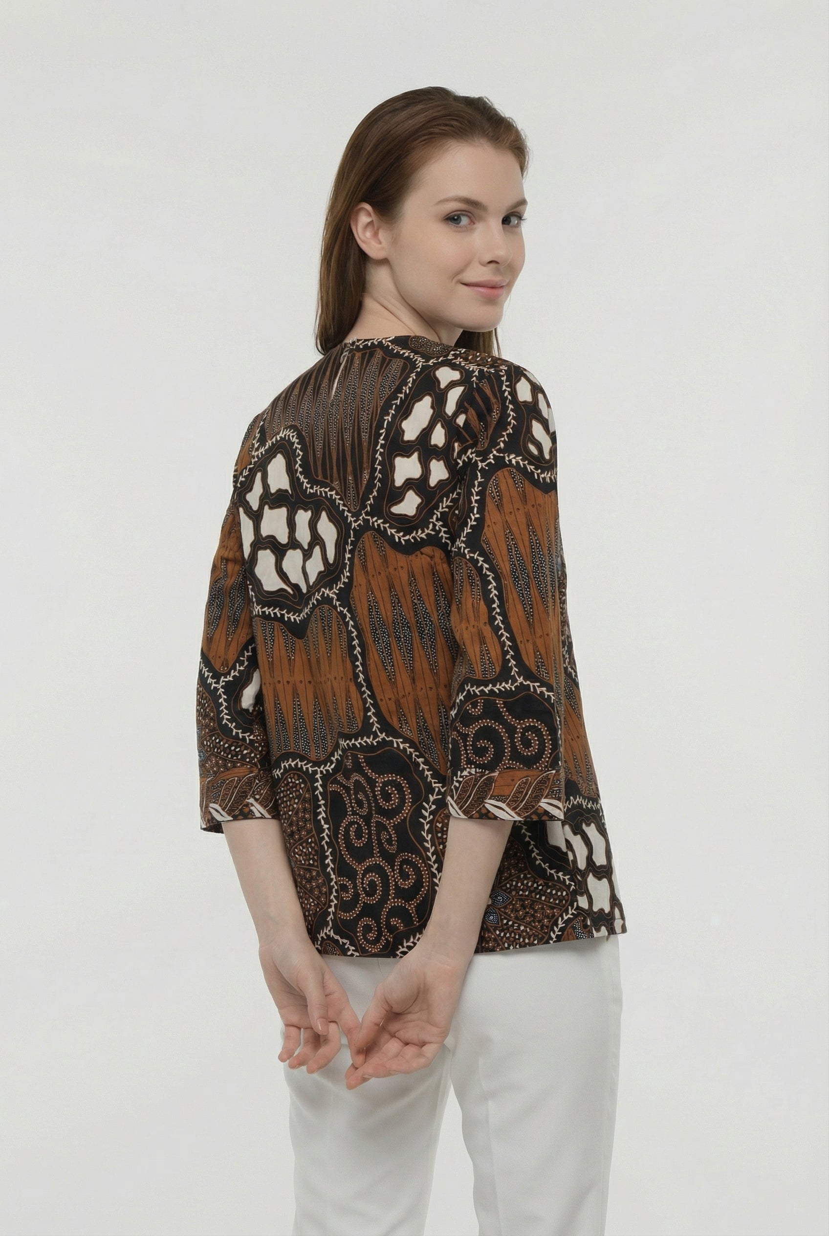 Women's Batik Blouse - Geometric Harmony