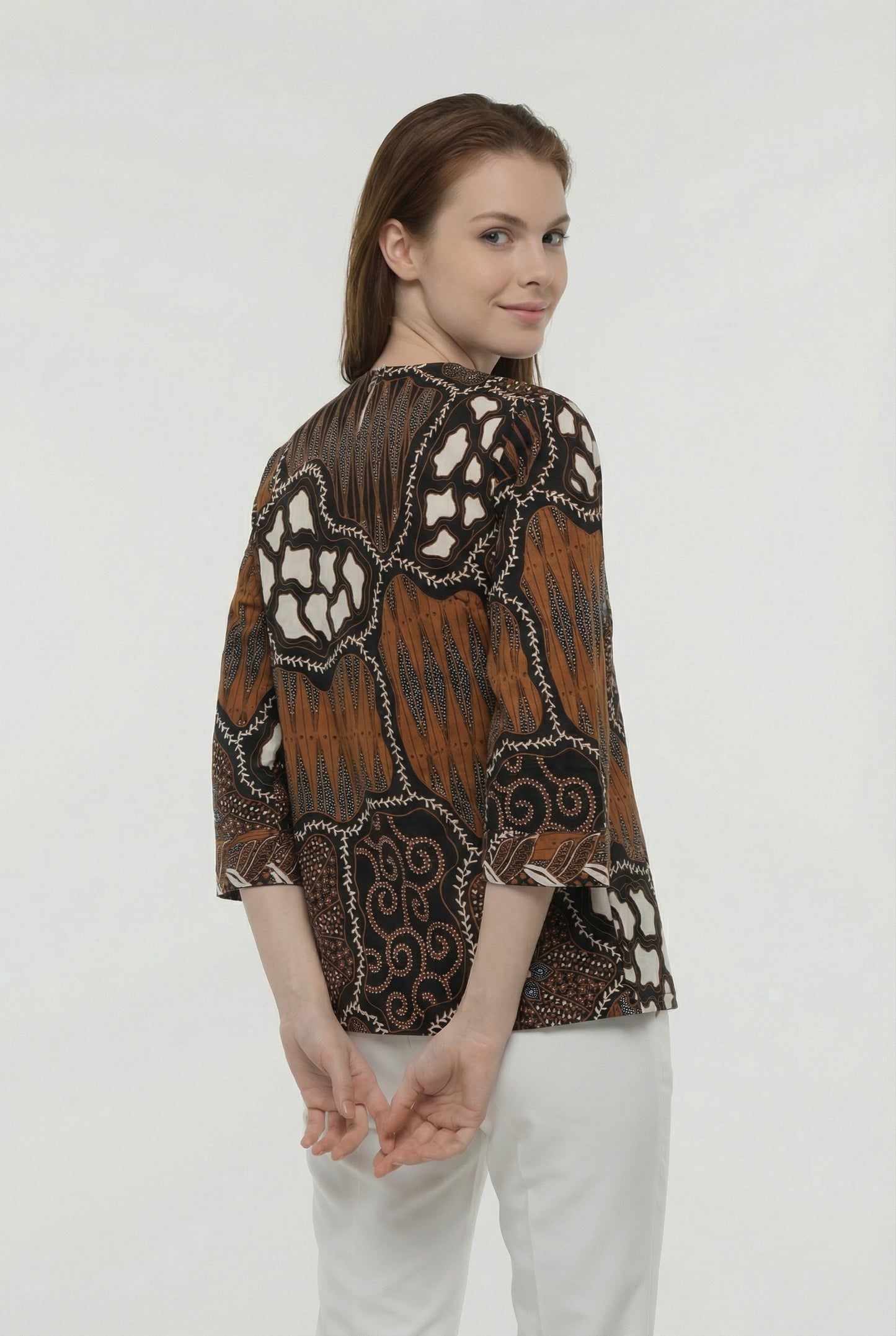Women's Batik Blouse - Geometric Harmony