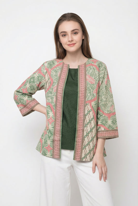 Women's Batik Blouse - Pastel Harmony