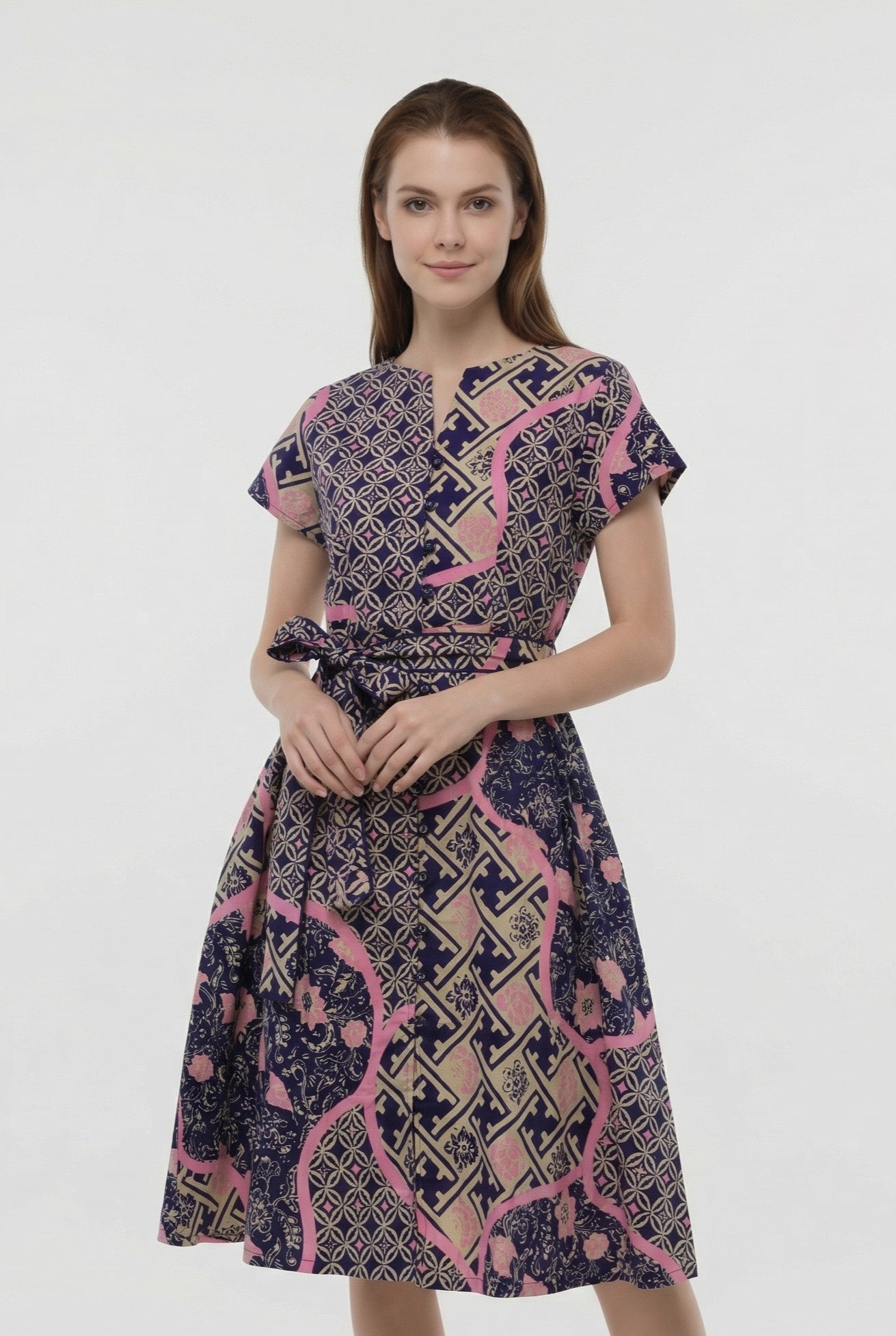 Women's Batik Midi Dress - Artistic Heritage