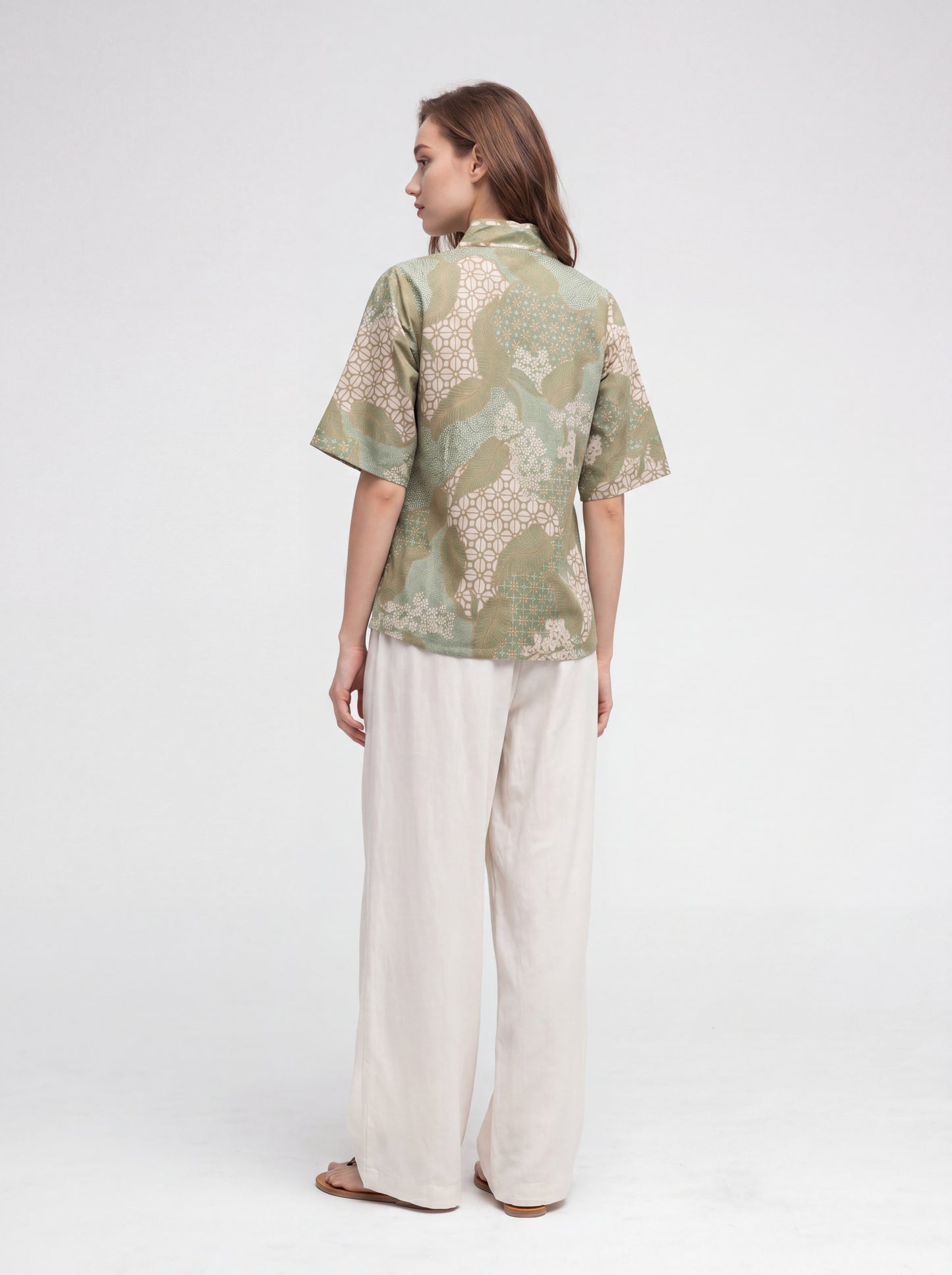 Women's Batik Kimono Top - Quiet Bloom