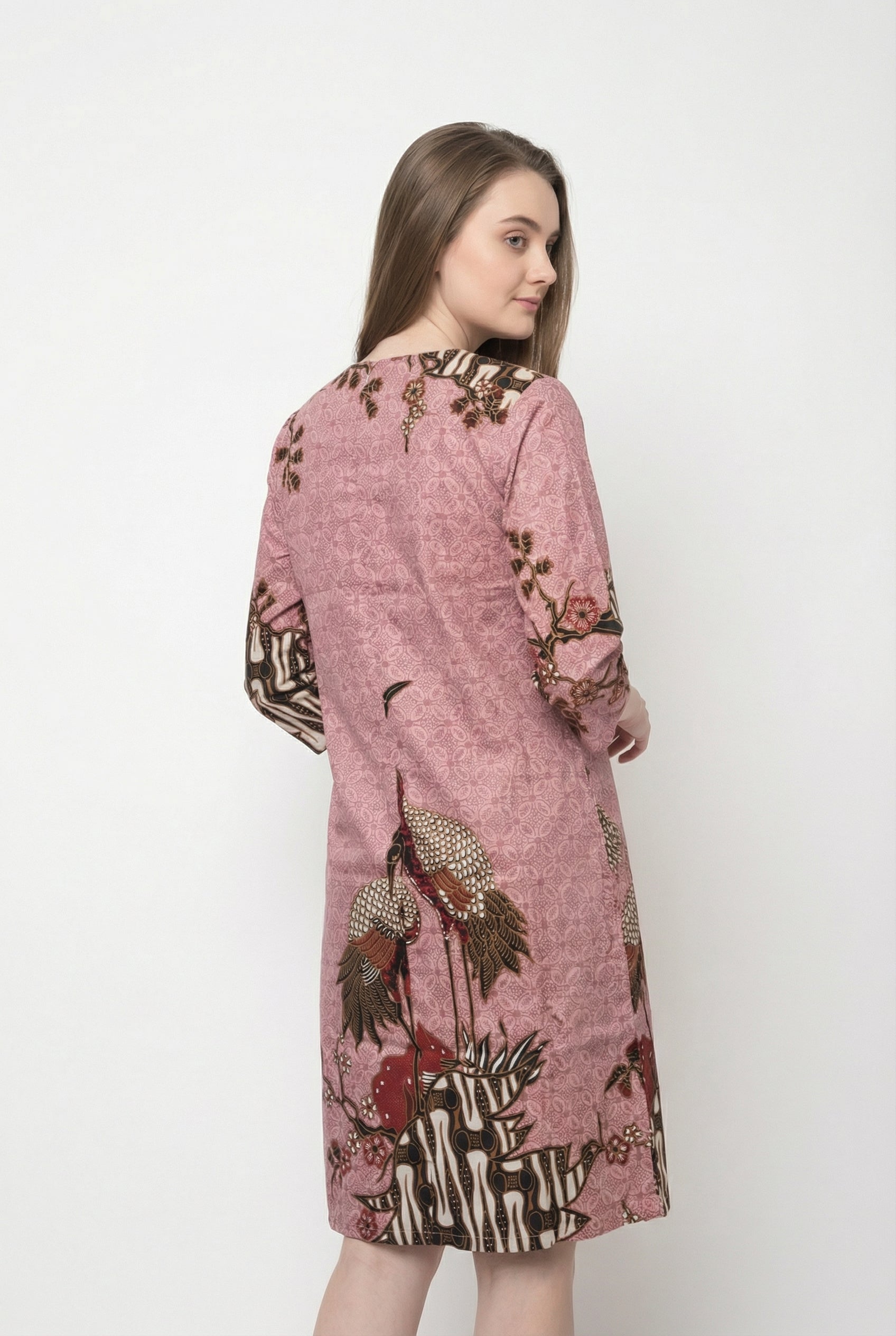 Women's Batik Kimono Dress - Enchanting Red