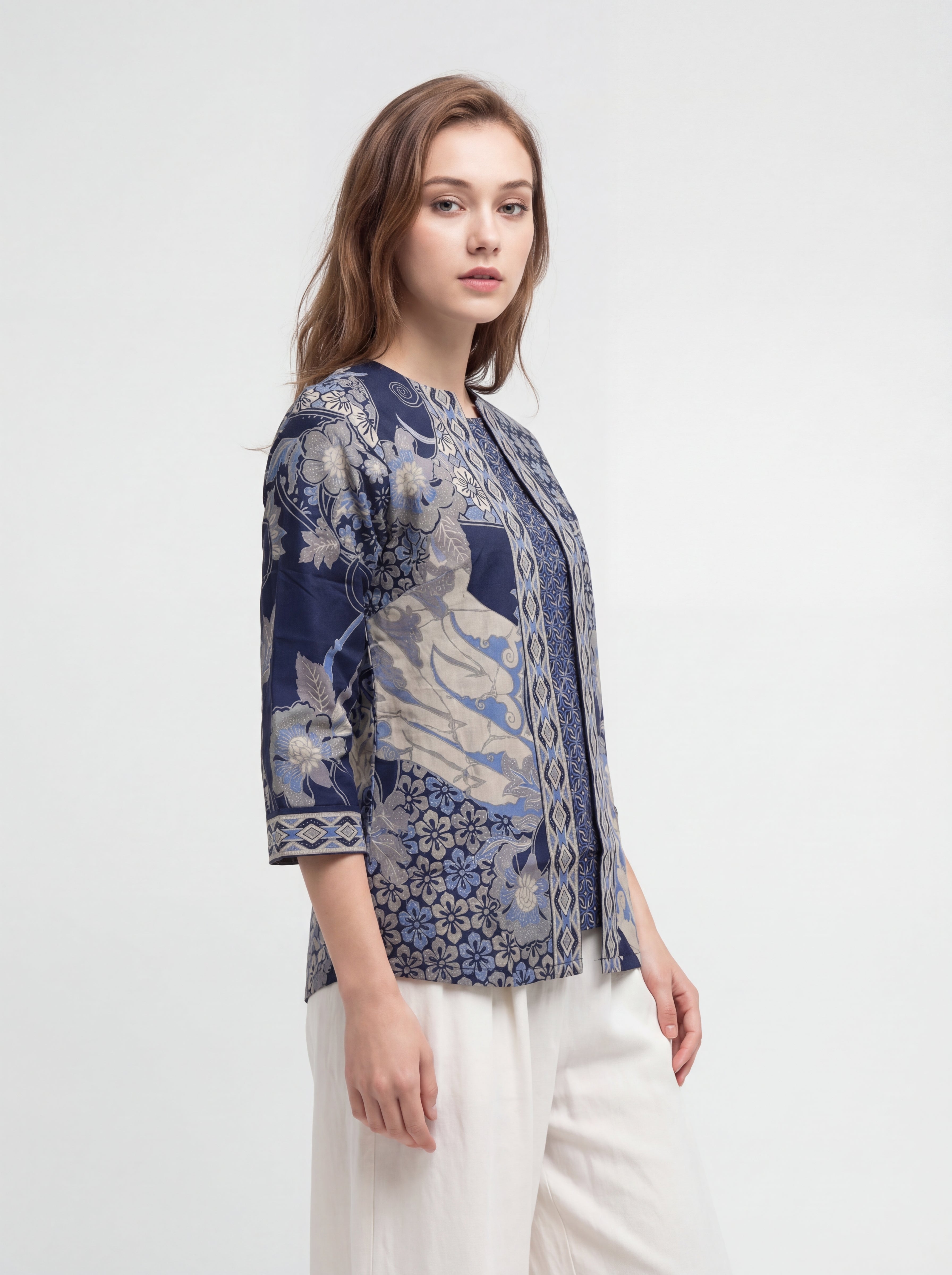 Women's Batik Blouse - Heritage Blossom - front