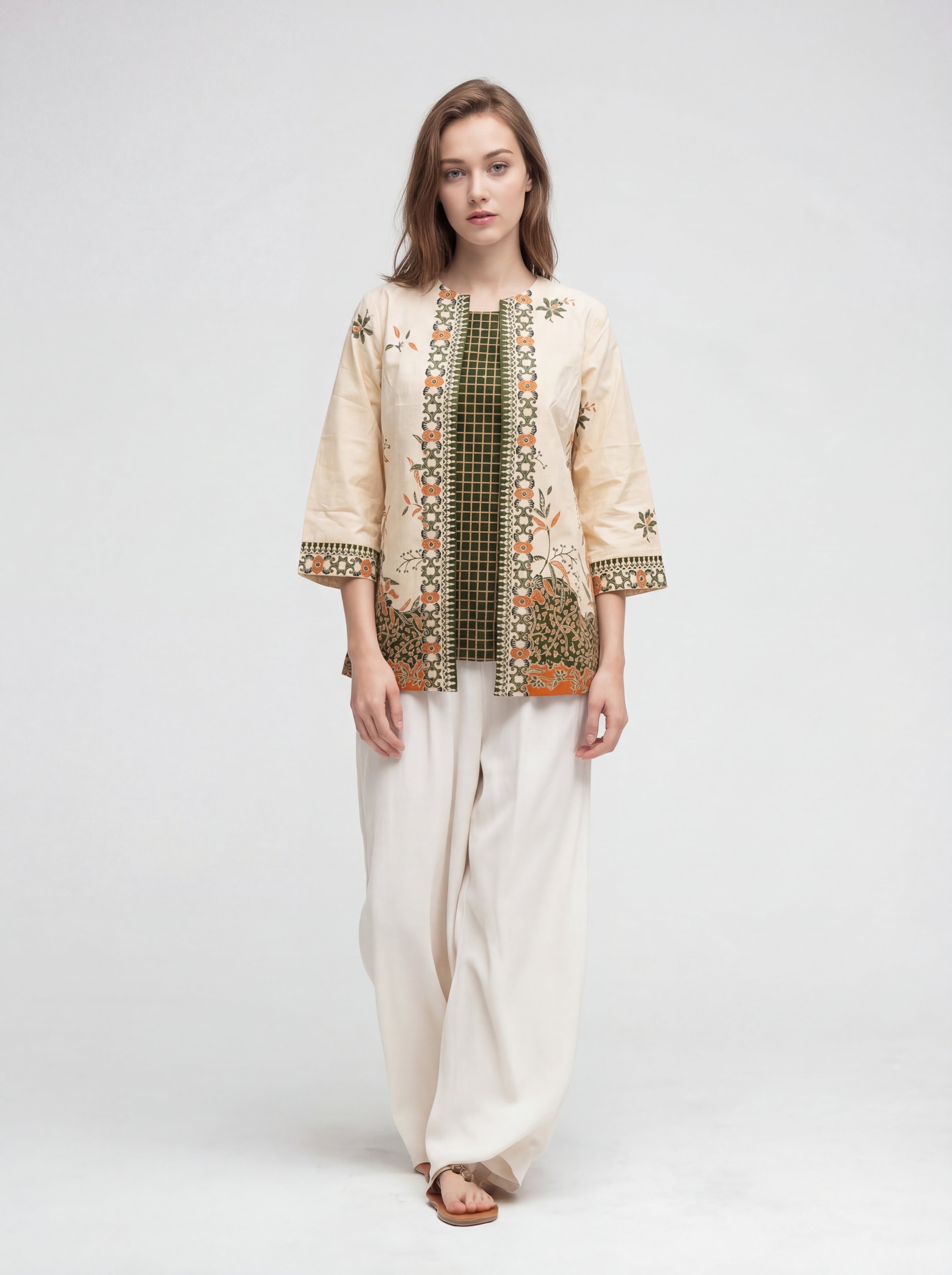 Women's Batik Blouse - Wild Bloom - front