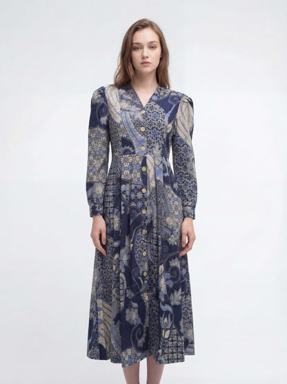 Women's Batik Dress - Heritage Blossom - front