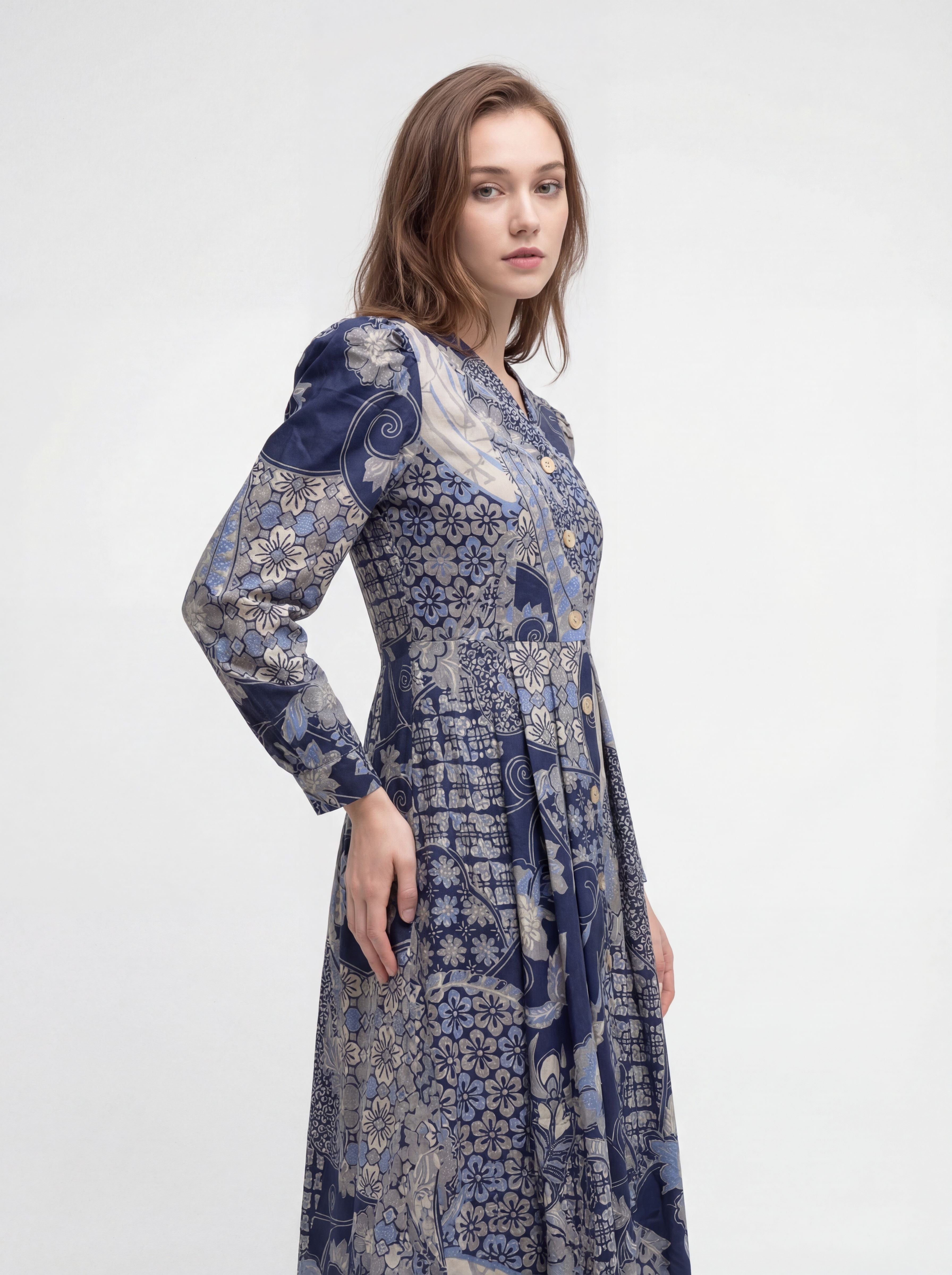 Women's Batik Dress - Heritage Blossom - front