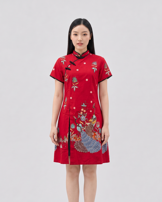 Women's Batik Cheongsam - Phoenix Prosperity