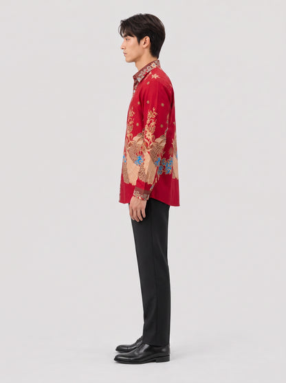Men's Batik Shirt - Phoenix Prosperity | Long Sleeves