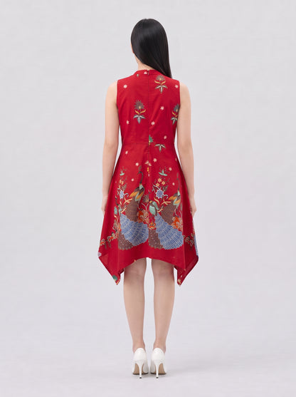 Women's Batik Handkerchief Hem Dress - Phoenix Prosperity