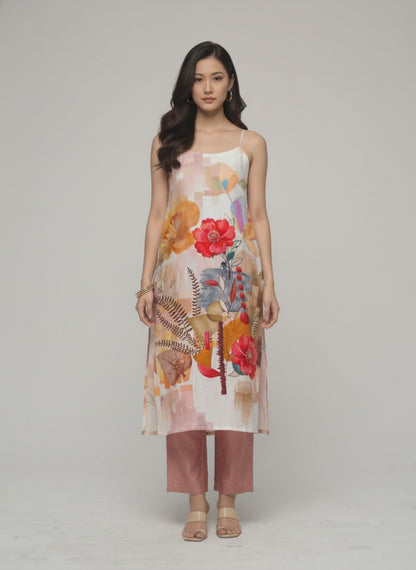 Women’s Batik Kurti – Pastel Garden Bloom - video