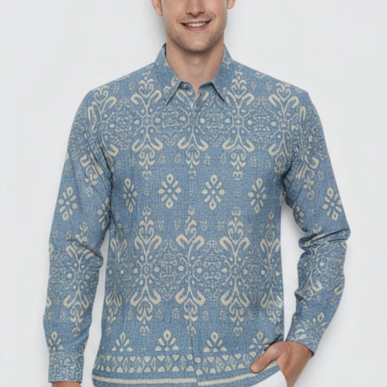 Men’s Long Sleeve Batik Shirt – Celestial Ivory | Batik Malaysia video