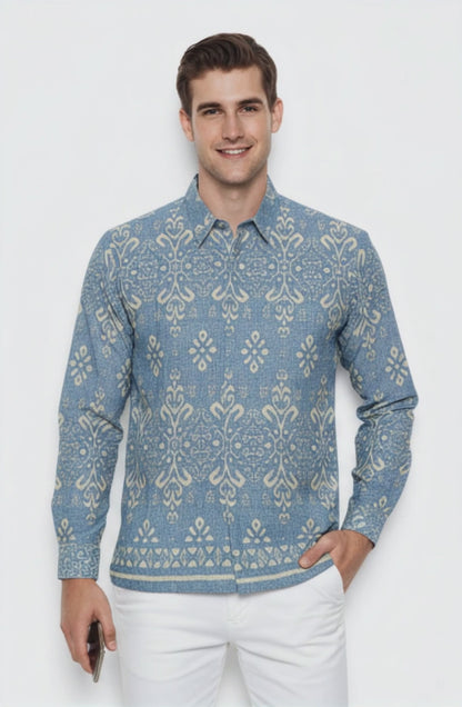 Men’s Long Sleeve Batik Shirt – Celestial Ivory | Batik Malaysia video