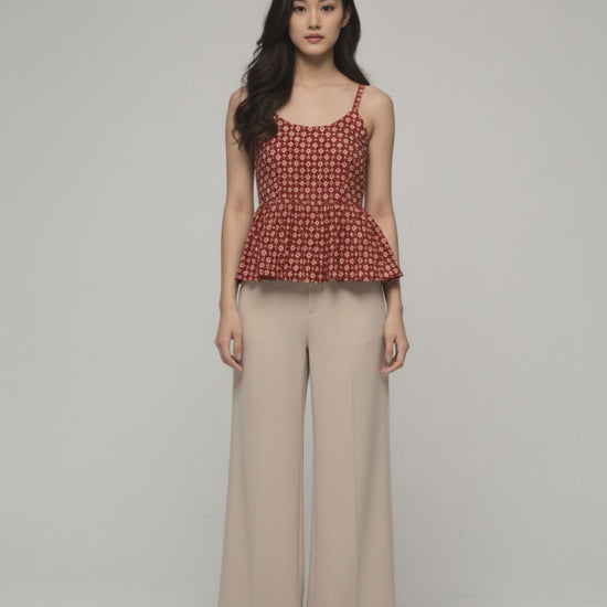 Women’s Batik Top – Scarlet Petal Peplum - video