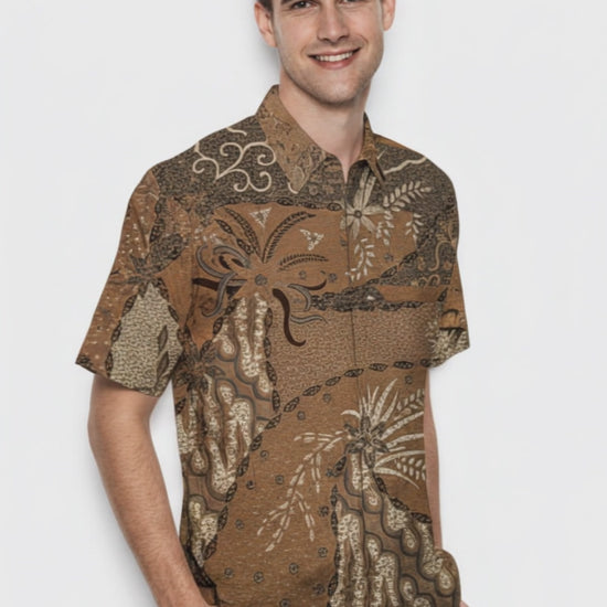 Men’s Short Sleeve Batik Shirt – Amber Heritage | Batik Malaysia video