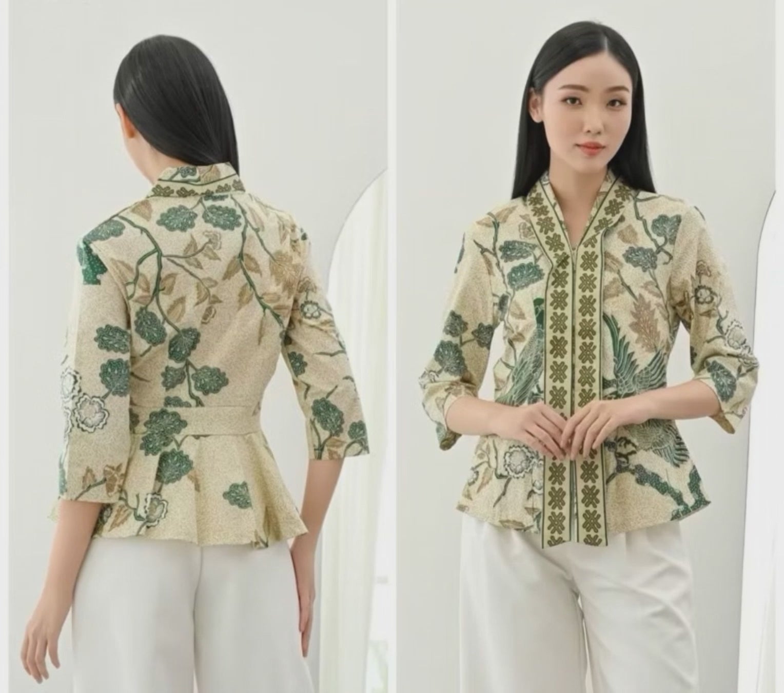 Women's Batik Kebaya - Peony Bird Paradise