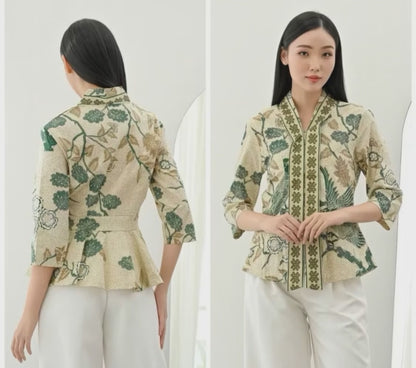 Women's Batik Kebaya - Peony Bird Paradise