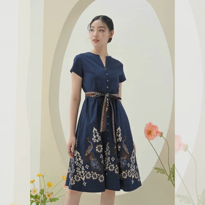 Women's Batik Midi Dress - Ornate Nature