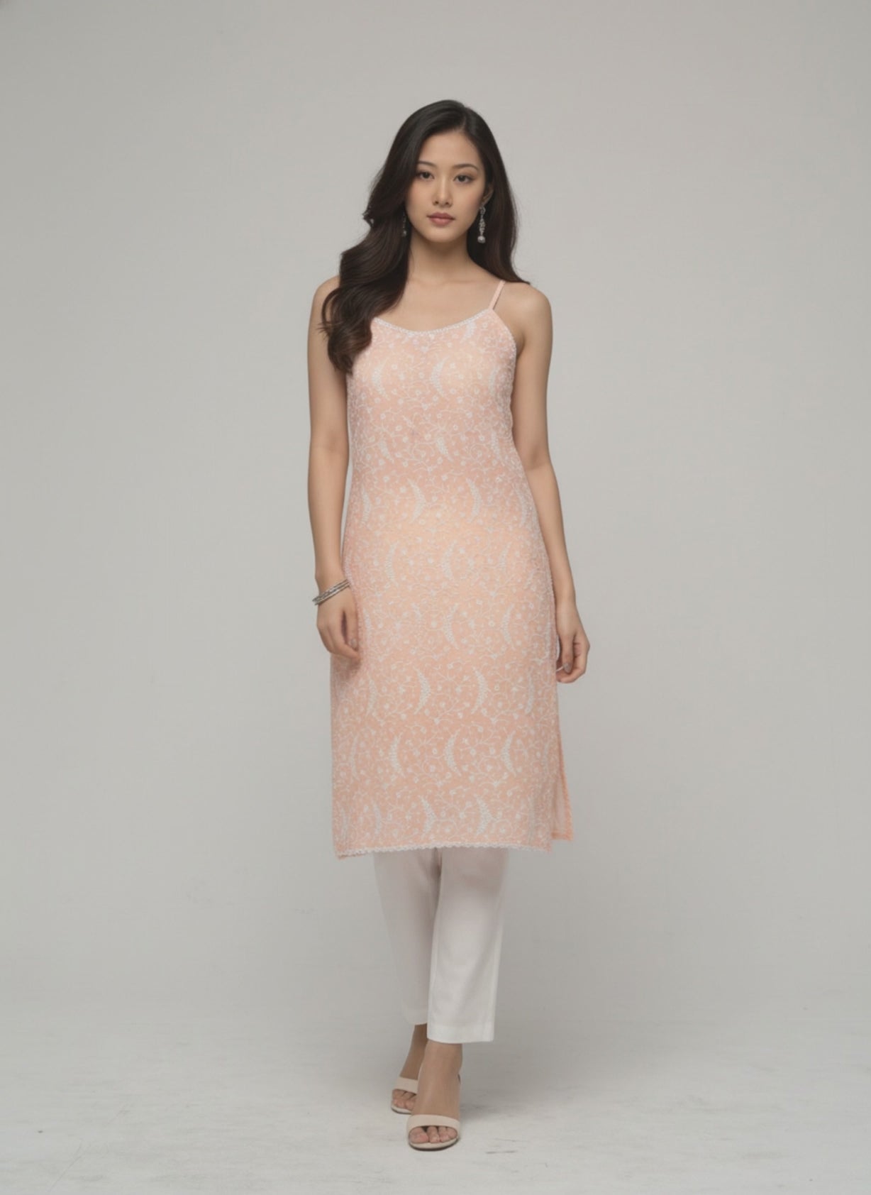 Women’s Batik Kurti – Peach Blossom Sleeveless - video