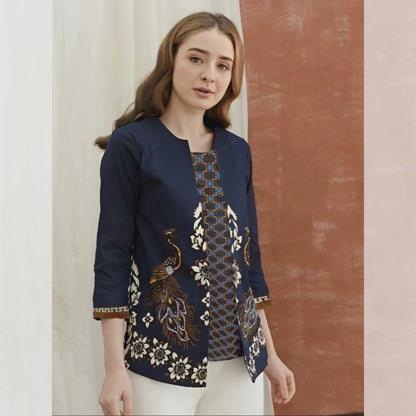 Women's Batik Blouse - Geometric Harmony