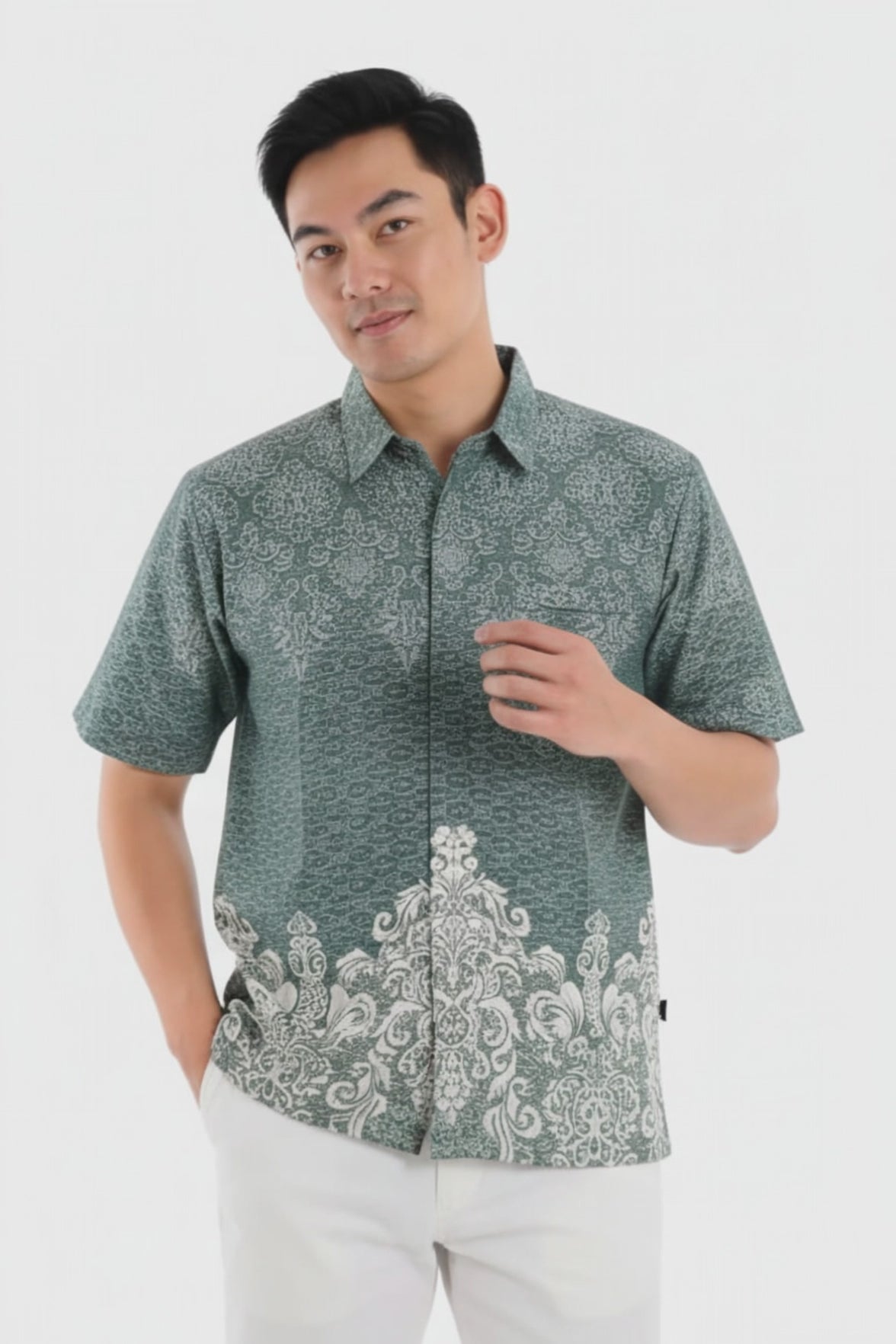 Men’s Batik Shirt – Sage Crest | Short Sleeves video